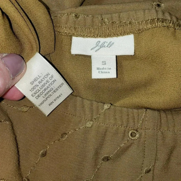J. Jill S greenish brown eyelet elastic waist full skirt Boho Hippie Festive‎ - Picture 4 of 4